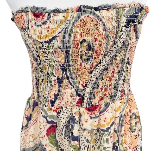 American Eagle Outfitters Strapless Multicolor Maxi Dress size L. - Picture 3 of 7